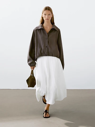 Veste bomber en lin mélangé