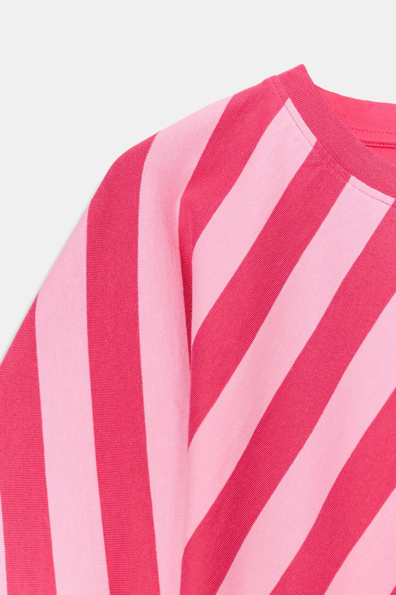 ASYMMETRIC HEM STRIPED TOP