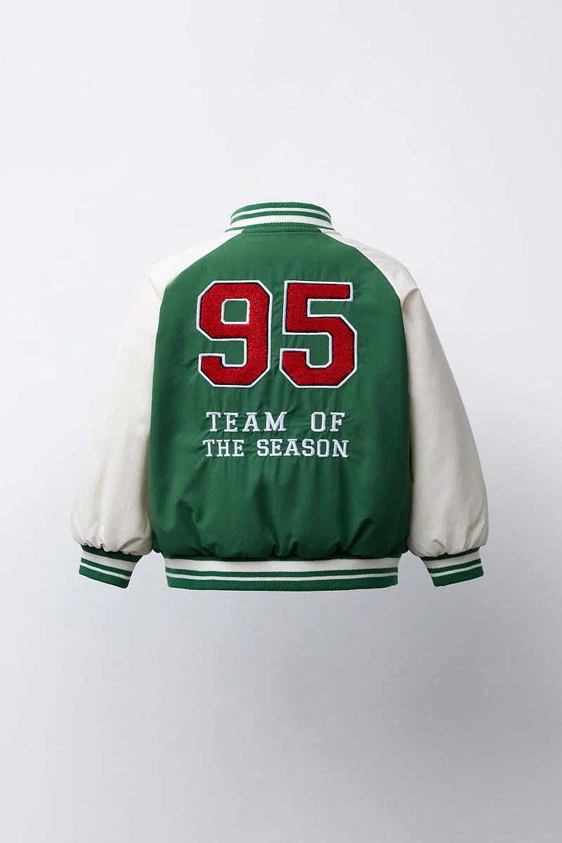 EMBROIDERED VARSITY BOMBER JACKET