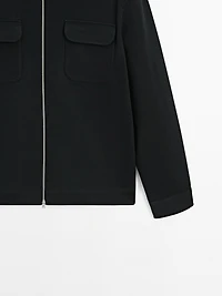 Veste poches serge de coton mélangé