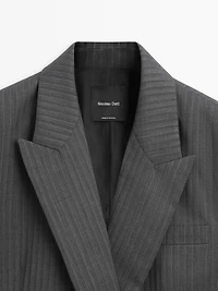 Pinstripe cool wool blend suit blazer