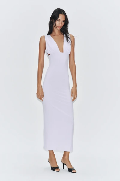 LACE-UP MIDI DRESS