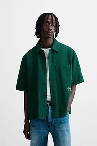 EMBROIDERED TEXTURED OVERSHIRT