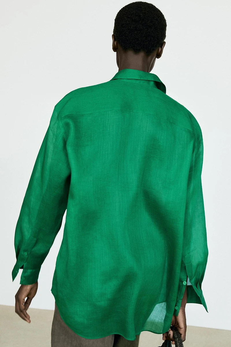 100% ramie flowing long shirt