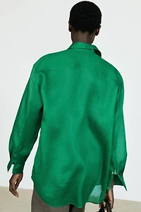 100% ramie flowing long shirt