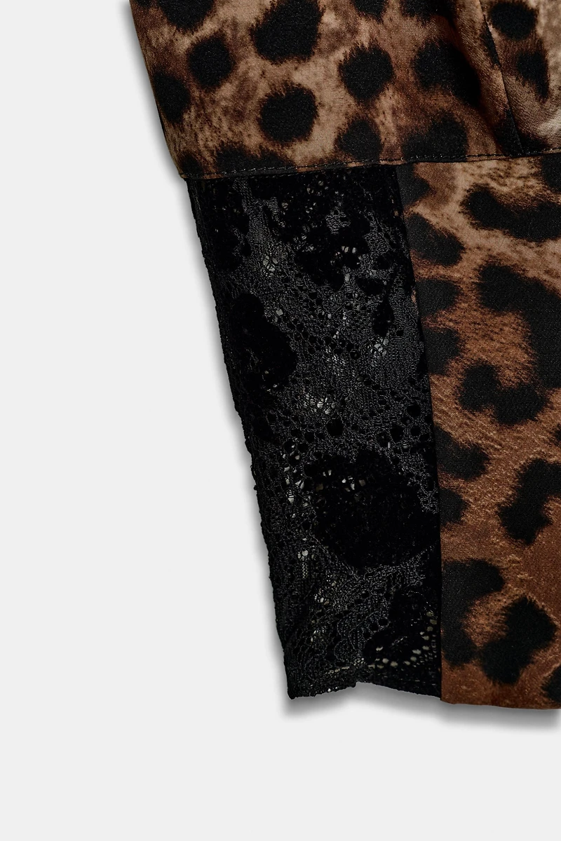 ANIMAL PRINT LACE TOP