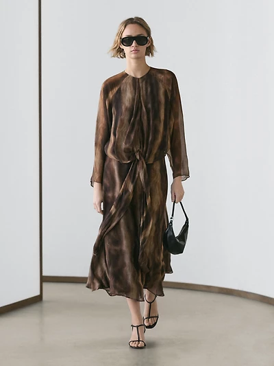 Flowing animal print dress