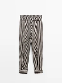Striped draped pants with darts