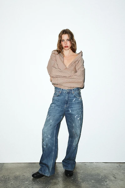 TRF LOOSE OVERSIZE HIGH WAIST JEANS