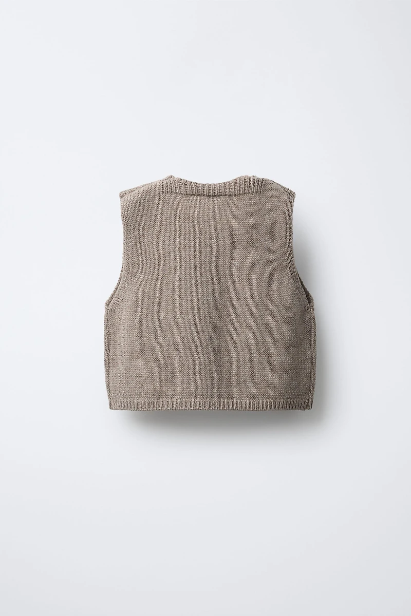 WOOL BLEND KNIT VEST