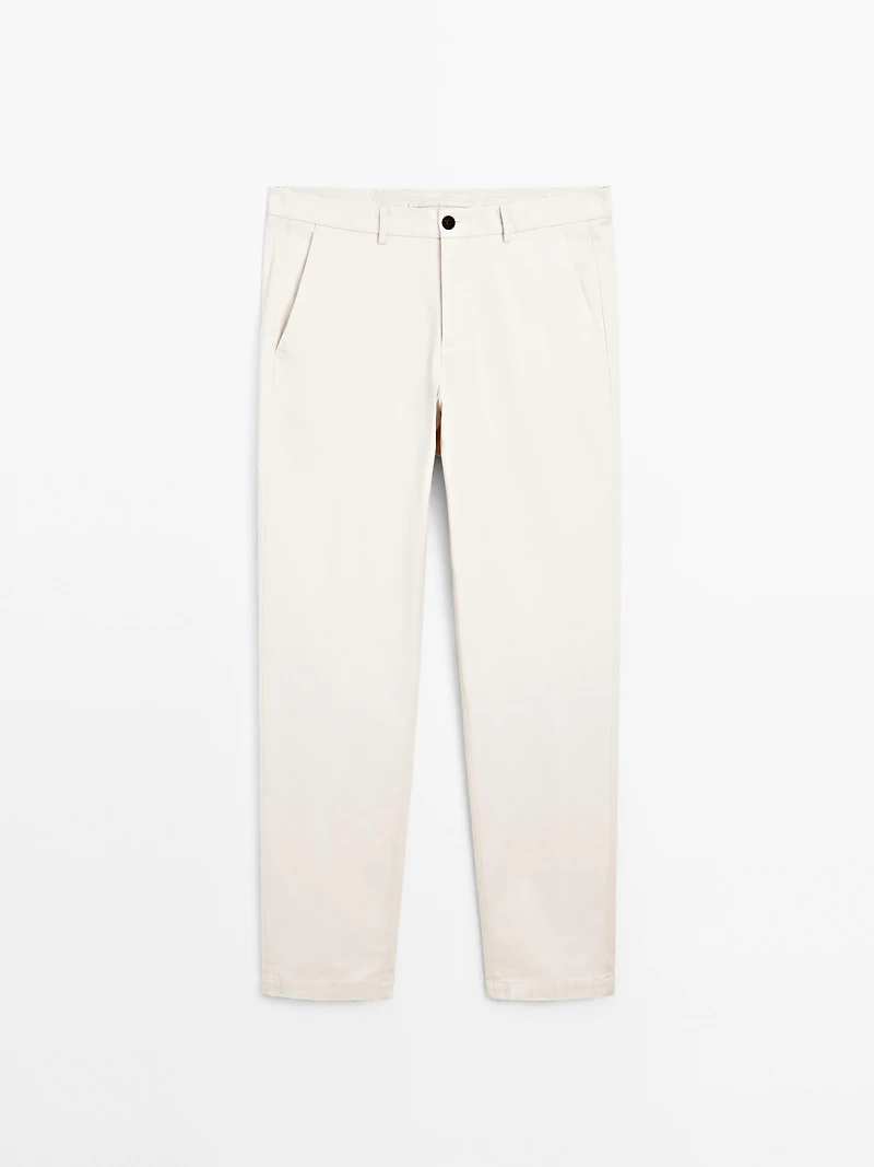 Slim fit textured trousers