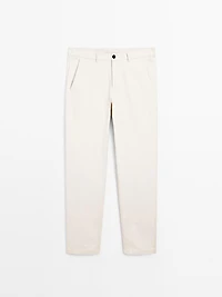 Slim fit textured trousers