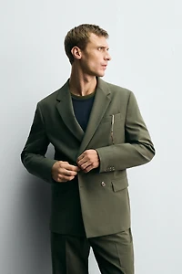 WOOL DOUBLE BREASTED SUIT BLAZER