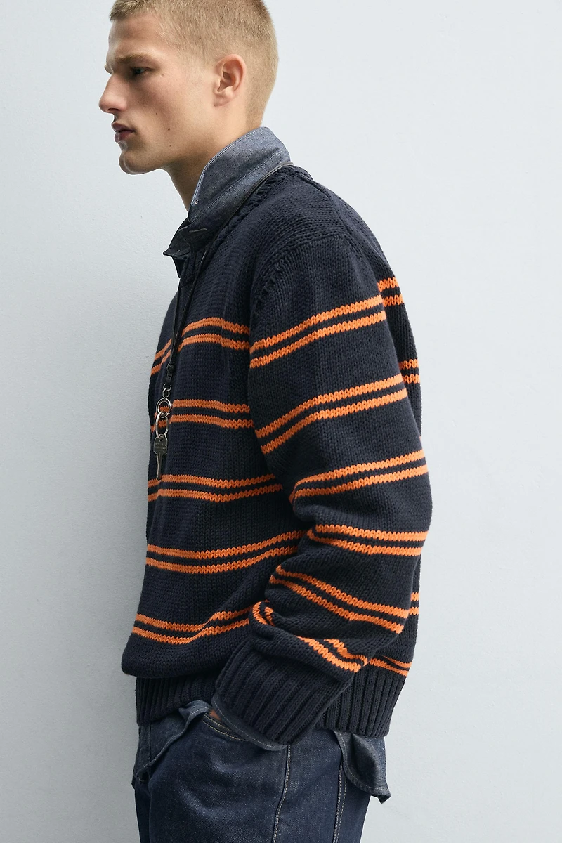 JACQUARD STRIPE SWEATER