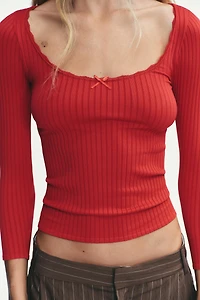 SEAMLESS RIB BOW TOP