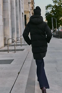 WINDPROOF RUBBERIZED FABRIC MIDI ANORAK