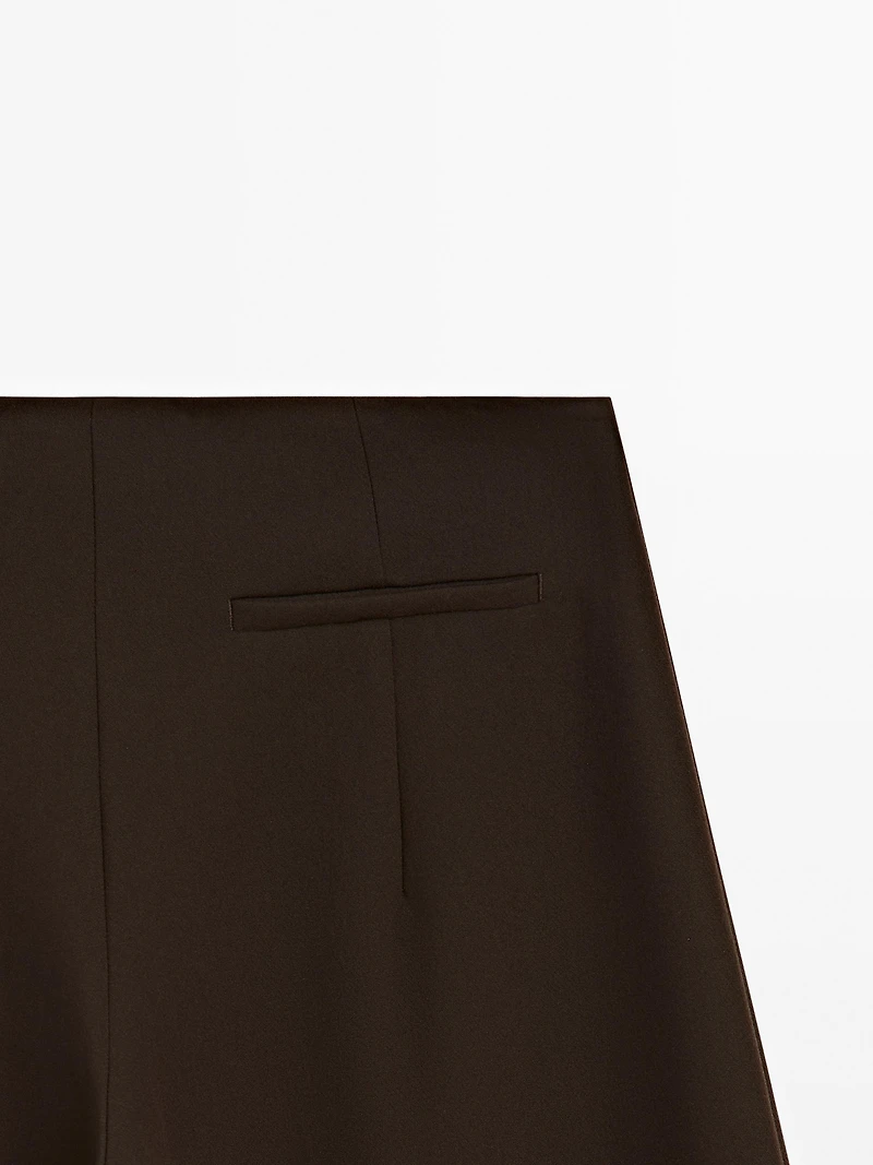 High-waist wide-leg trousers