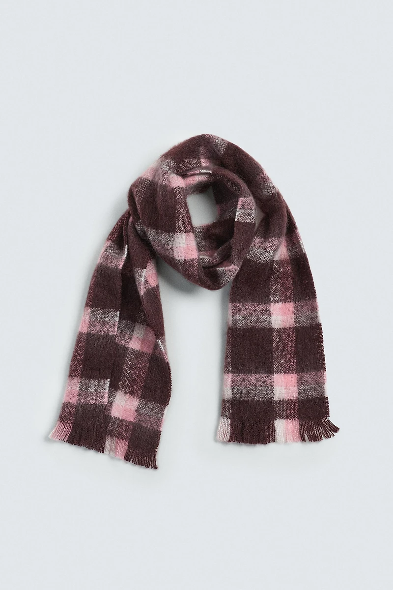 BRUSHED PLAID SCARF