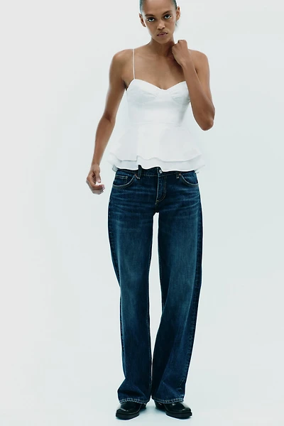 PEPLUM MIXED TOP