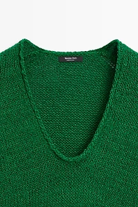 Cotton-blend knit sweater