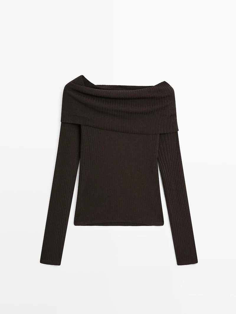 Ribbed knit sweater
