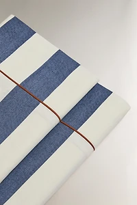 STRIPED FADED COTTON FLAT SHEET