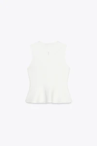 TOP EN MAILLE PÉPLUM AVEC LACETS