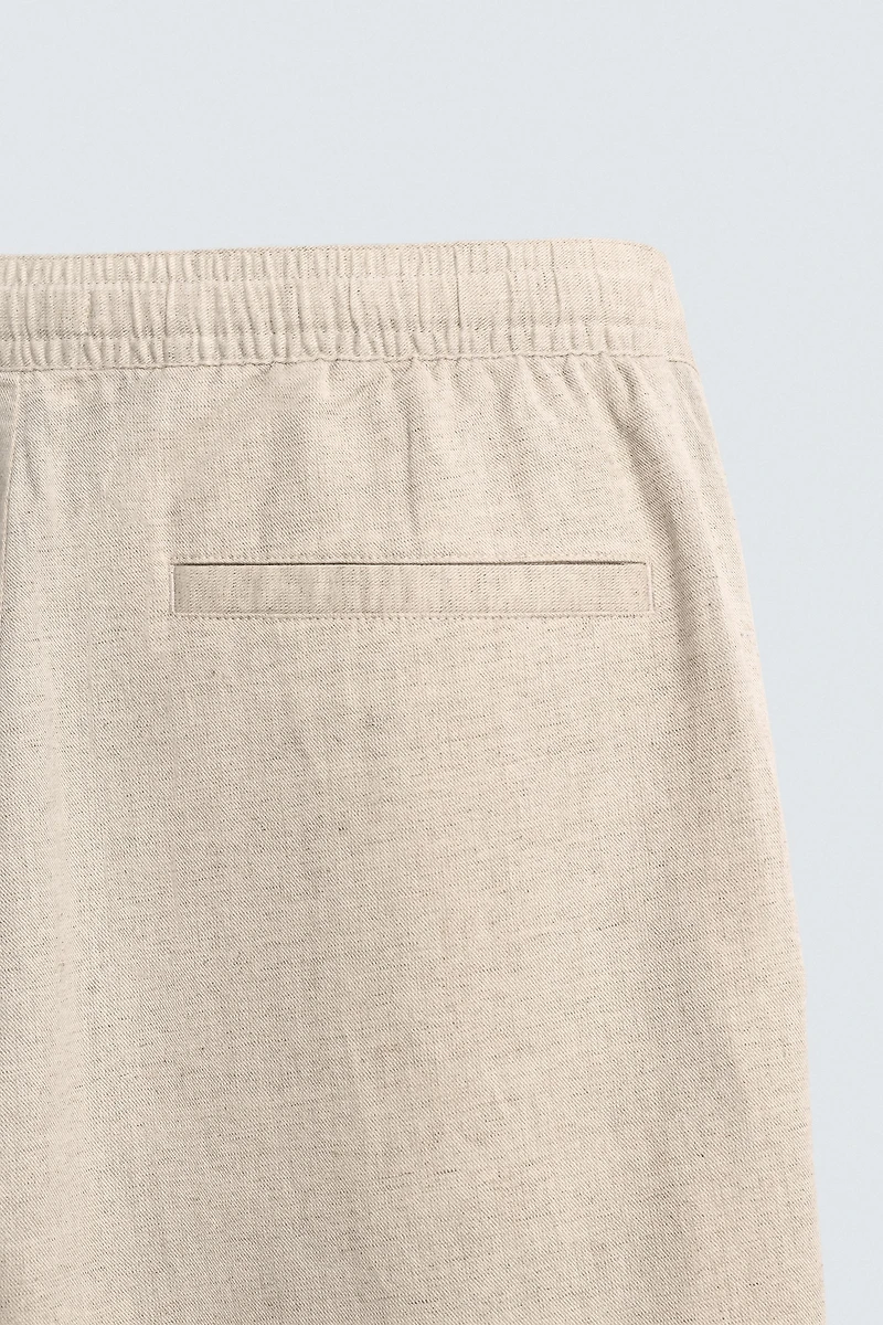 PANTALON RELAXED FIT EN COTON ET LIN