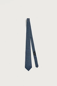 CRAVATE 100% SOIE JACQUARD GÉOMÉTRIQUE