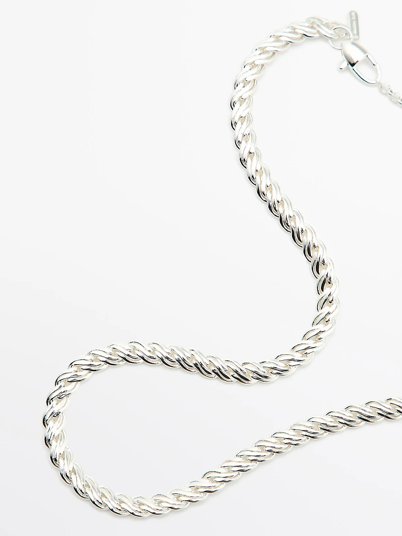 Silver-toned chain link necklace