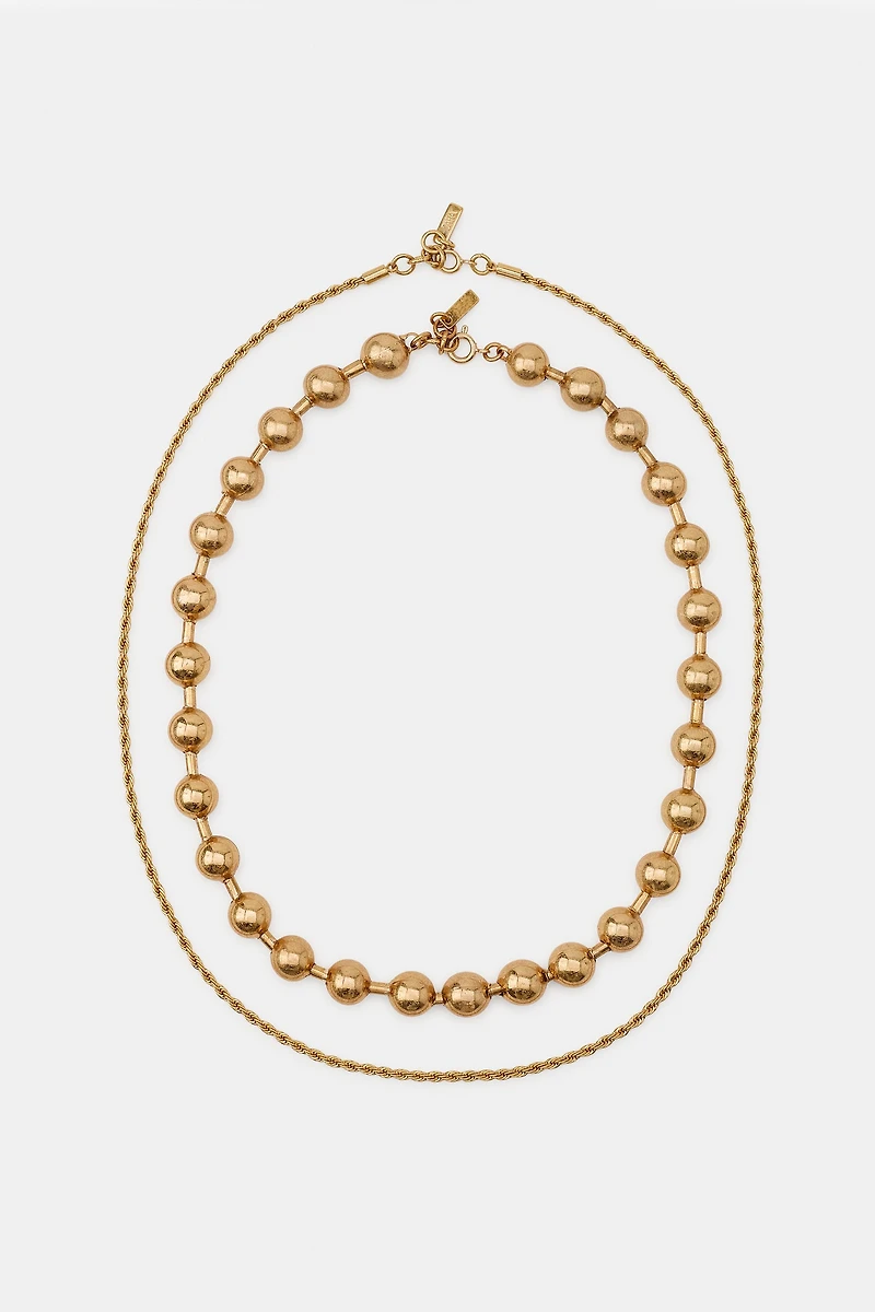 PACK OF 2 BEADED CORD NECKLACES