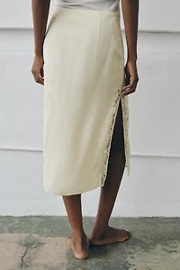 JUPE MI-LONGUE JACQUARD EN DENTELLE