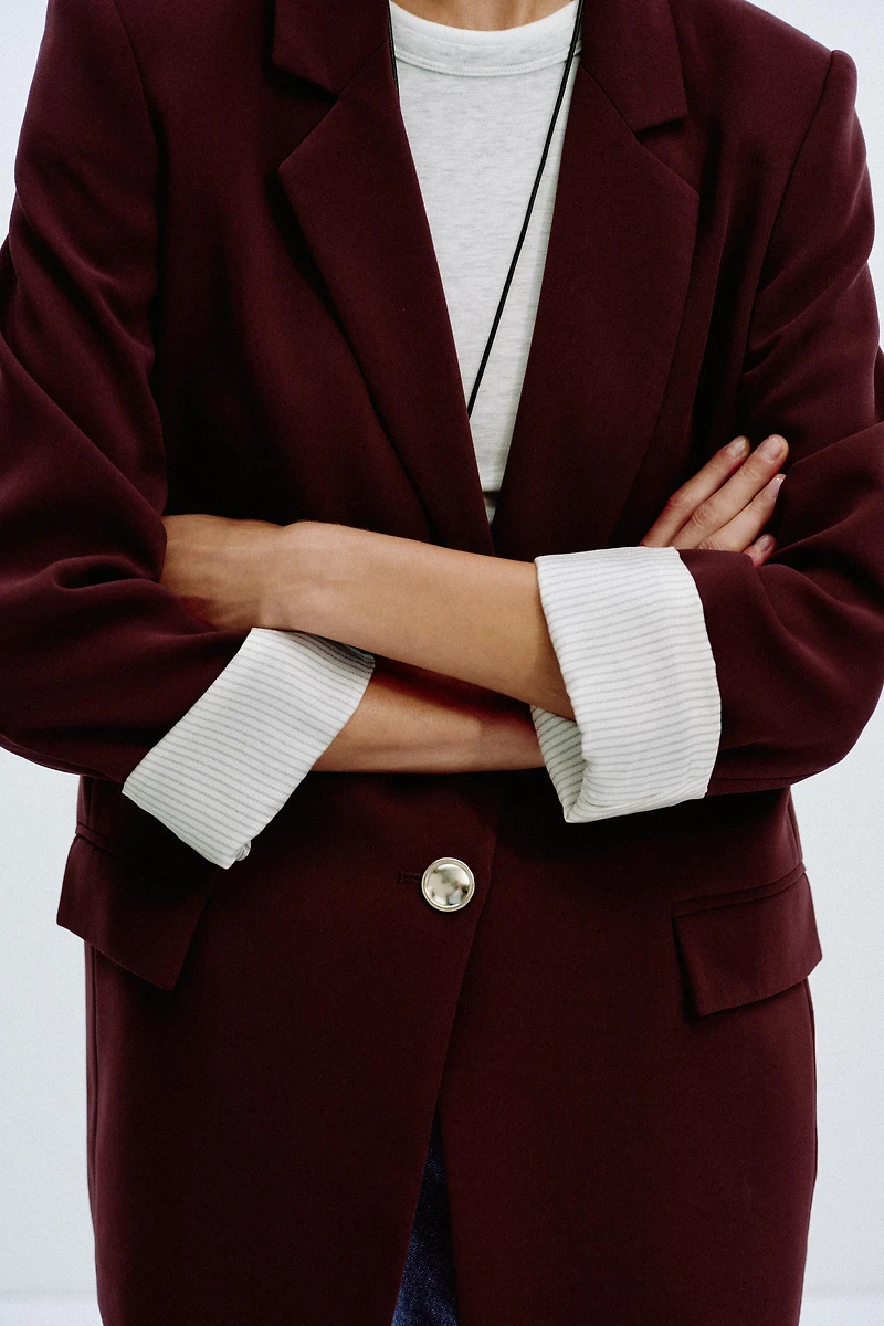 PRINTED CUFF BLAZER
