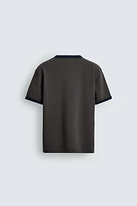 BASIC CONTRAST RIB T-SHIRT
