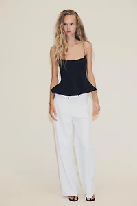 STRETCH PEPLUM TOP