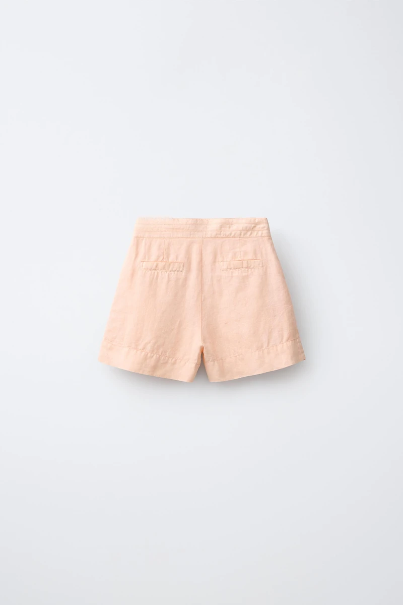 100% LINEN POCKET SHORTS