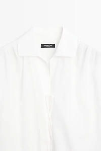 100% cotton shirt with fastening detail