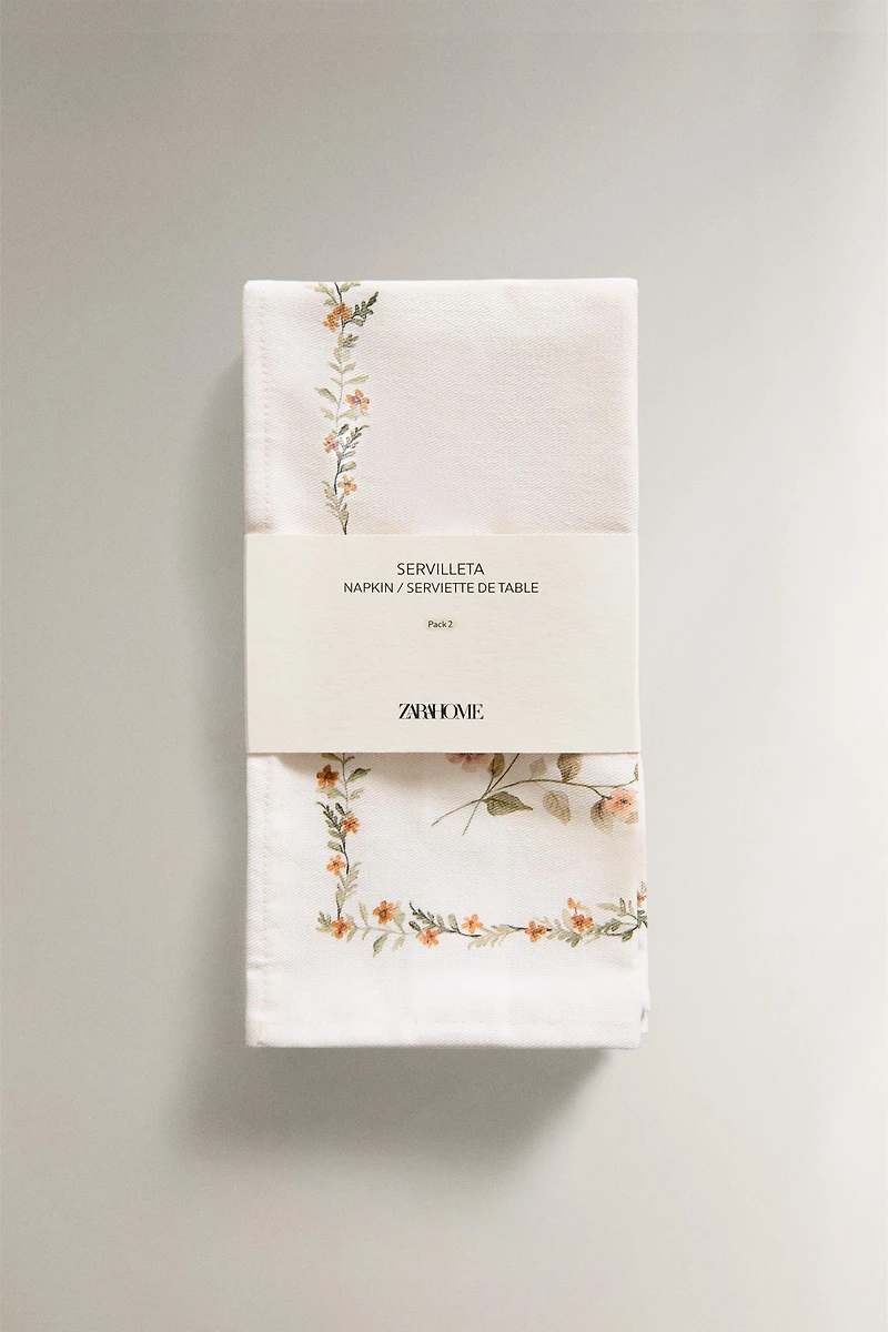 FLORAL PRINT NAPKIN (PACK OF 2)