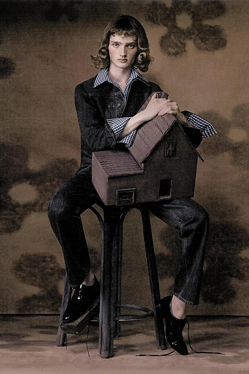 TRF PLEATED SEAM DENIM JACKET