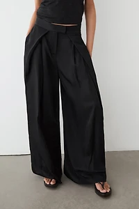 Satin trousers with darts