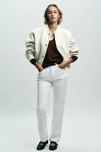 SOFT BOMBER JACKET WITH GOLDEN BUTTONS
