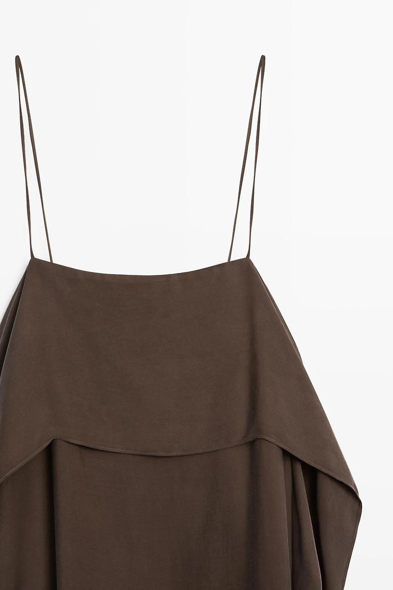 Strappy mini dress with ruffle detail