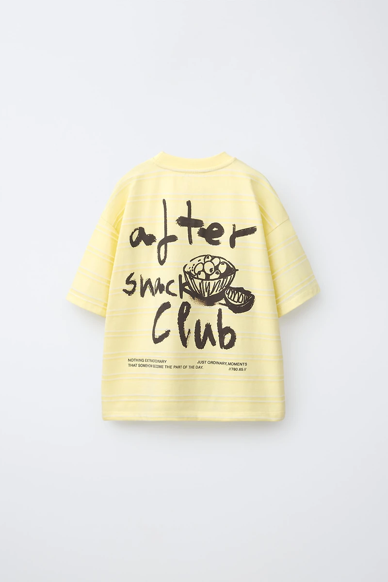 STRIPED TEXT PRINT T-SHIRT