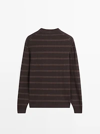 Pull maille rayures col rond