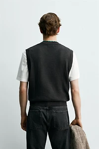 GILET EN MAILLE 100 % LIN AARON LEVINE X ZARA