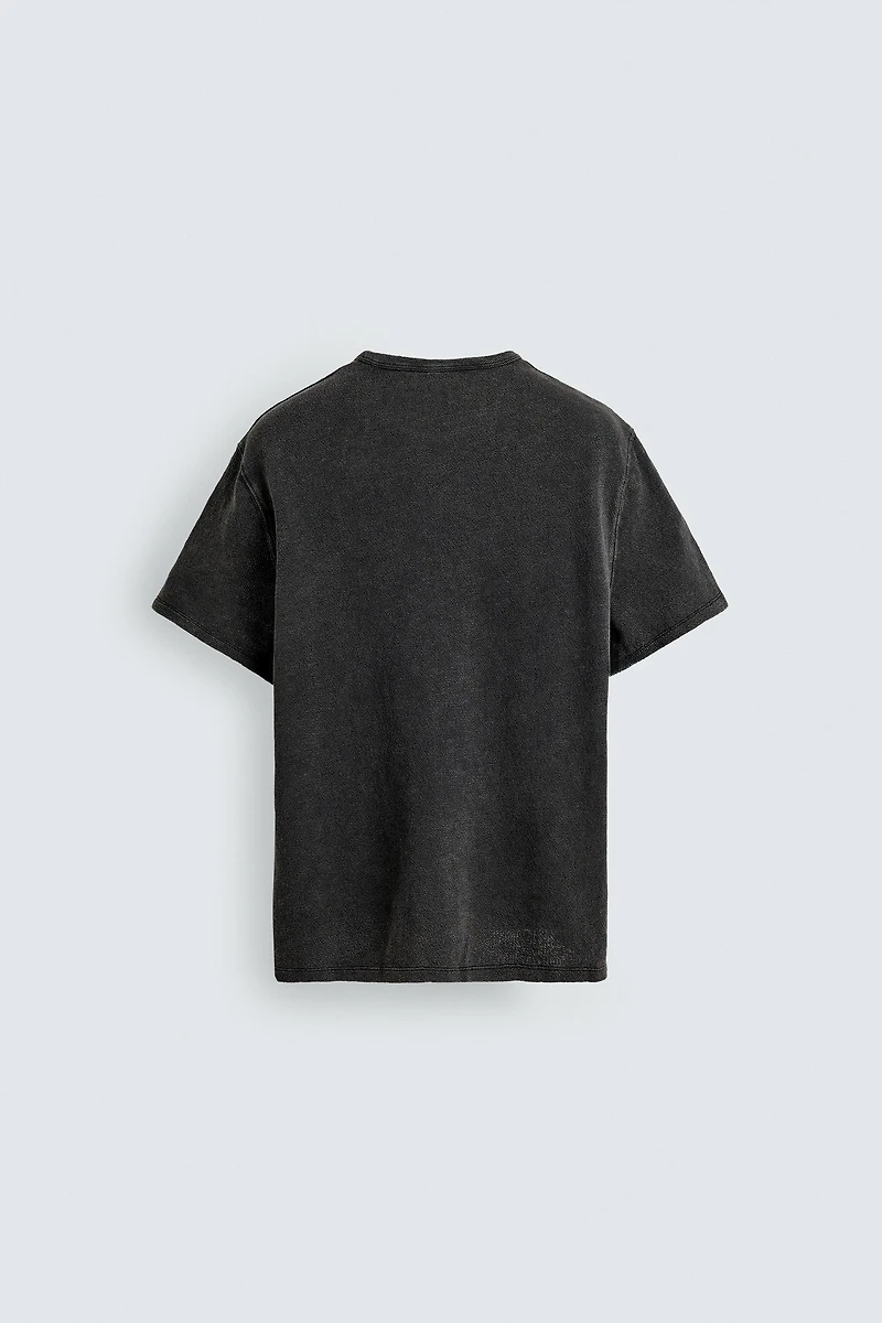 WASHED PRINT KNIT T-SHIRT