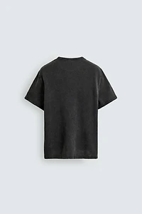 WASHED PRINT KNIT T-SHIRT