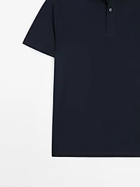 Cotton blend short sleeve polo shirt