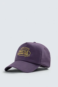 WASHED CONTRAST EMBROIDERED TEXT CAP