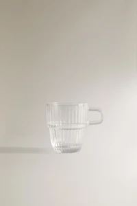 GLASS ESPRESSO CUP WITH A RAISED DESIGN
